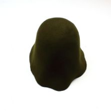 Olive Green Wool Felt Milliners Hat Cone or Hood